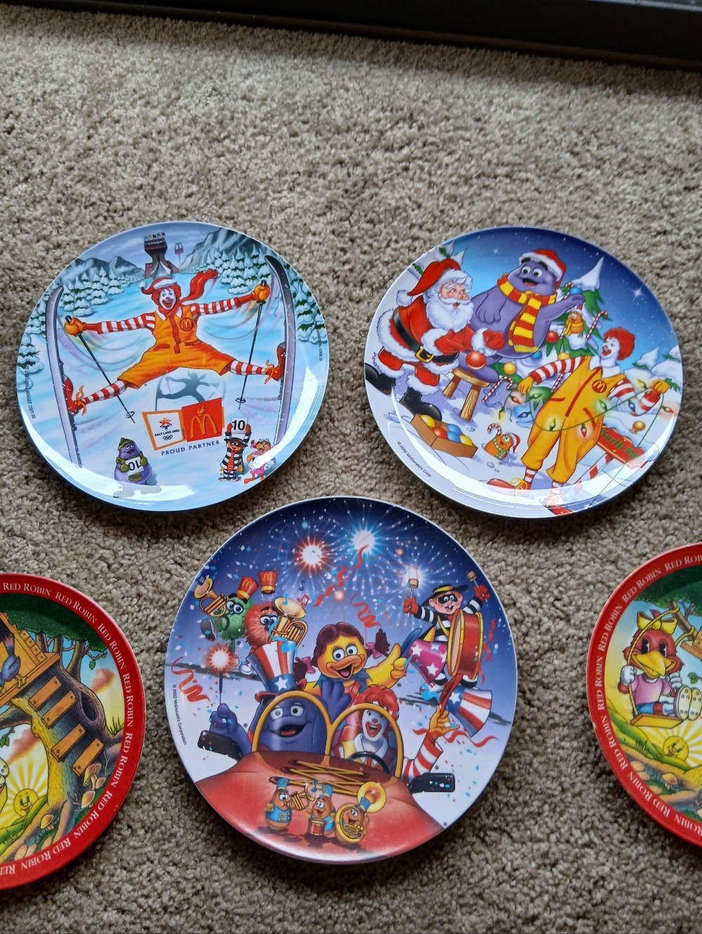 Vintage McDonald's Melamine Childrens Plates Grimace Ronald